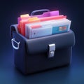 Professional Briefcase Icon Overflowing with Documents Royalty Free Stock Photo