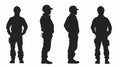 Professional Builder Worker Silhouette Vector Illustration for Construction Projects Royalty Free Stock Photo