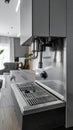 Sleek BuiltIn Espresso Machine in a Modern Kitchen (1 Royalty Free Stock Photo