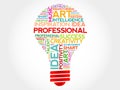 Professional bulb word cloud Royalty Free Stock Photo