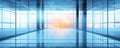 Professional business backdrop with a sleek glass surface and reflections, symbolizing transparency, clarity panorama Royalty Free Stock Photo