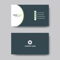 Professional Business Card white and black mixed color minimal design. Modern simple Visiting Card Double sided flat Clean Royalty Free Stock Photo