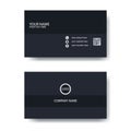 Professional Business Card white and black mixed color minimal design. Modern simple Visiting Card Double sided flat Clean Royalty Free Stock Photo