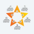 orange star five steps infographic diagram - vector illustration Royalty Free Stock Photo
