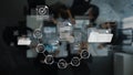 Business Meeting with Technology and Data Analysis, Document Management System, Digital Transformation, Collaboration Royalty Free Stock Photo