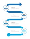 Professional business success 4 steps serpentine timeline infographic Royalty Free Stock Photo