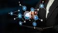 Professional Businessperson Using Digital Technology Interface for Data Analysis, Data Visualization, and Strategic Royalty Free Stock Photo