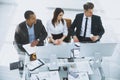 Professional business team sitting at Desk in the office Royalty Free Stock Photo