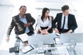 Professional business team sitting at Desk in the office Royalty Free Stock Photo