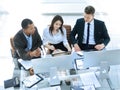 Professional business team sitting at Desk in the office Royalty Free Stock Photo