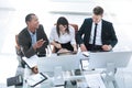 Professional business team sitting at Desk in the office Royalty Free Stock Photo