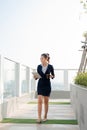 Professional business woman smiling outdoor Royalty Free Stock Photo