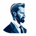 Minimalist Art Deco Businessman Portrait Illustration