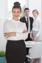 Professional businesswoman and her partners Royalty Free Stock Photo