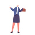 Professional Businesswoman Standing With A Briefcase, Confidently Walking Towards Her Next Meeting, Vector Illustration