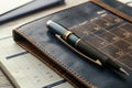Professional calendar page with pen and pocket planner for efficient organization Royalty Free Stock Photo