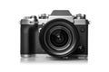 Professional camera isolated on white. Royalty Free Stock Photo