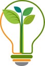 Green energy lamp logo