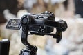 Professional camera stabilizer used for smooth filming in creative projects Royalty Free Stock Photo