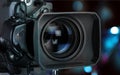 Professional video camera on dark background Royalty Free Stock Photo