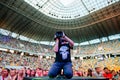 Professional cameraman shooting concert on Ukrainian Song Project 2018