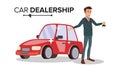 Professional Car Dealer Vector. Royalty Free Stock Photo