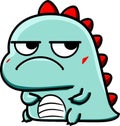 Funny grumpy dinosaur mascot with red spikes and an angry face Royalty Free Stock Photo