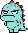 Funny grumpy dinosaur mascot with red spikes and an angry face Royalty Free Stock Photo