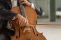 Professional cellist performing