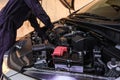Professional check engine cars details and cleaning