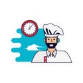 professional chef with clock time Royalty Free Stock Photo