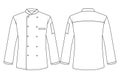 Professional Chef Coat Line Art Vector Illustration Front and Back View Royalty Free Stock Photo