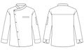 Professional Chef Coat Line Art Vector Illustration Front and Back View Royalty Free Stock Photo