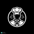 Professional Chef Icon in Circle Royalty Free Stock Photo