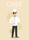 Professional Chef in Uniform Flat Vector Character