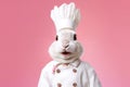 Professional Chef White Rabbit Cooking Close-Up