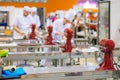 Professional chef workplace with modern food mixers at cuisine of restaurant