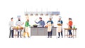 Professional Chefs Collaborating in a Busy Kitchen, vector design Generative AI Royalty Free Stock Photo