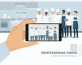 Professional chefs posing in the restaurant kitchen Royalty Free Stock Photo