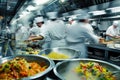 Professional Chefs Working in a Busy Restaurant Kitchen. Resplendent. Royalty Free Stock Photo