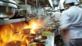 Professional Chefs Working in a Busy Restaurant Kitchen. Resplendent. Royalty Free Stock Photo