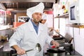 Professional chefs working at take-away