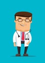 Professional clean doctor illustration wearing stethoscope and helping in clinic