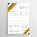 Professional clean invoice template design Royalty Free Stock Photo