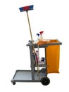 Professional cleaning cart. Royalty Free Stock Photo