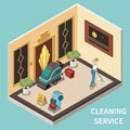 Professional Cleaning Isometric Composition