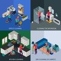 Professional Cleaning Isometric Design Concept