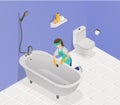Professional Cleaning Service Colored Isometric Composition