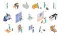 Professional Cleaning Service Isometric Icon Set