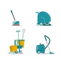 Professional cleaning service tolls equipment flat Royalty Free Stock Photo